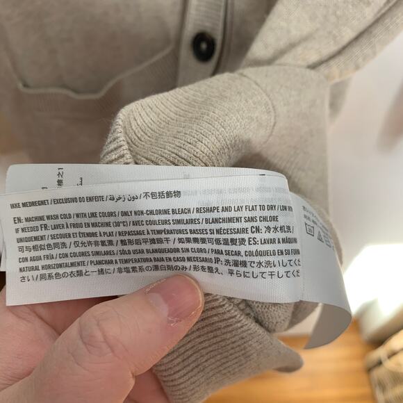 Abercrombie & Fitch women's tan long length button front cardigan sweater SZ XL - Picture 9 of 10